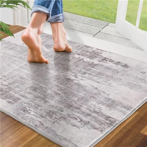 Door Mat, Front Indoor Door Mat Faux Wool Non-Slip Entryway Rug 24X36" Gray - Picture 7 of 7